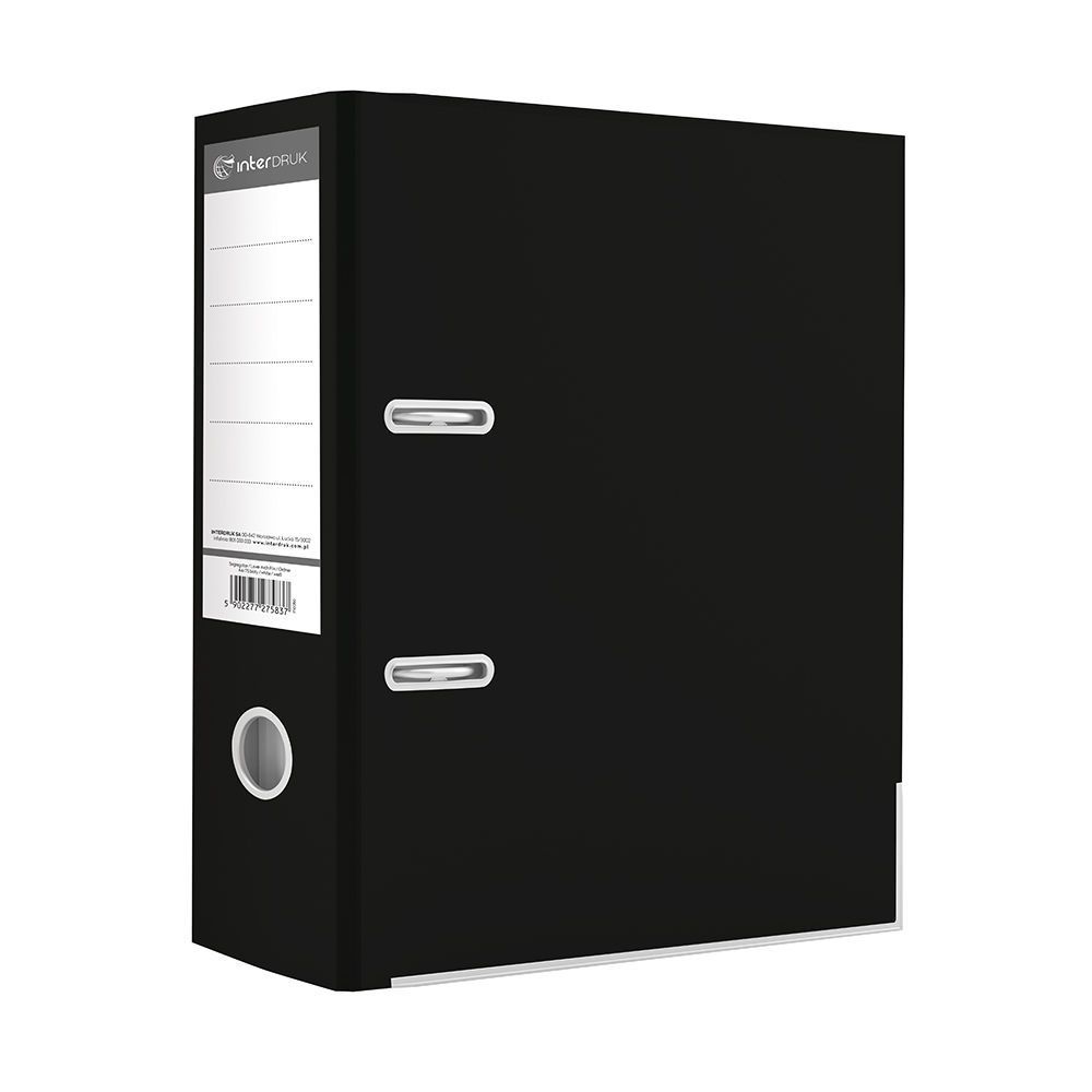 Segregator A4/75 dźwignia mat czarny Interdruk